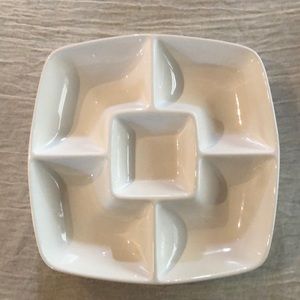 Threshold porcelain chips/dip serving plate